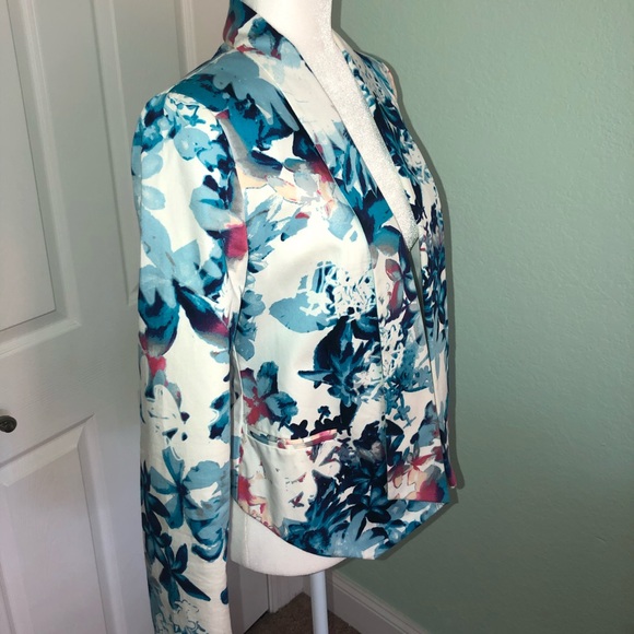 Floral shawl collar jacket size SP NWOT - Picture 3 of 5